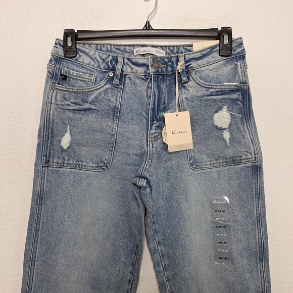 KanCan Maurices Distressed High Rise Porkchop Pocket Straight Jeans Size 28 - Picture 3 of 14